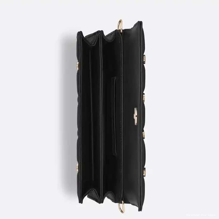 Cheap Top Studs Butterfly Miss with Cannage Bag Dior Handle Black Lambskin 0617 Luxury